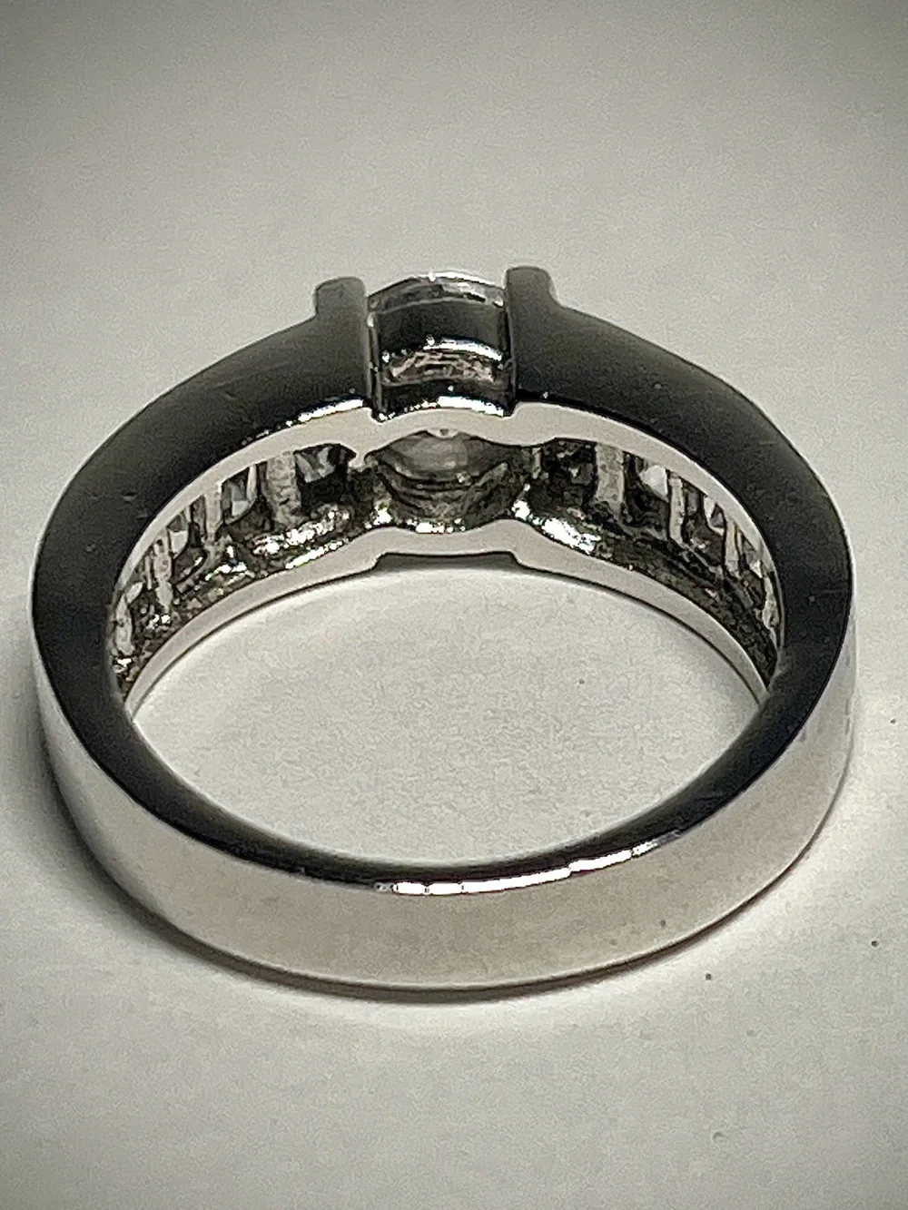 Vintage Cathedral-Style Cubic Zirconia Sterling Silver 925 Mounted Ring | Size 9